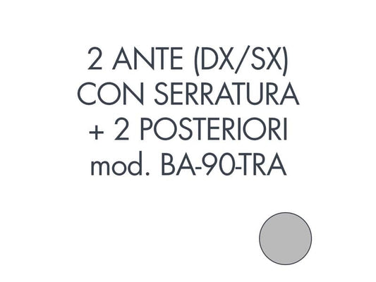 Set 1 porta sx + 1 porta dx +2 posteriori per armadio Tecnical 2 BA-90-TRA grigio - 805141163070
