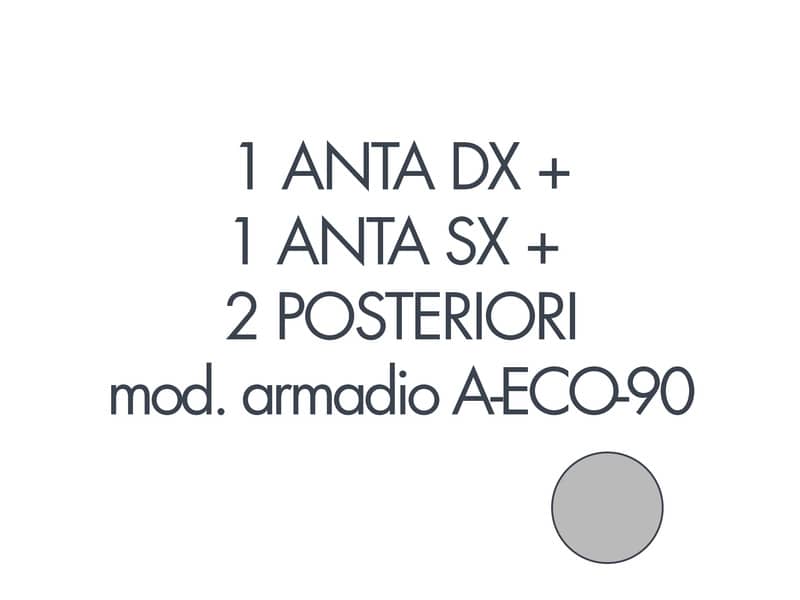 Set 1 porta sx + 1 porta dx + 2 posteriori per armadio Tecnical 2 A-ECO-90 grigio - 805141163082