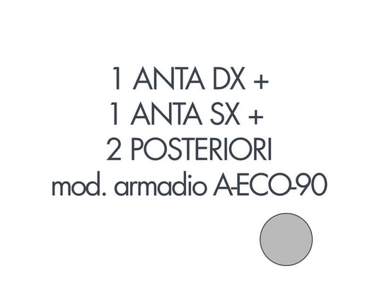 Set 1 porta sx + 1 porta dx + 2 posteriori per armadio Tecnical 2 A-ECO-90 grigio - 805141163082