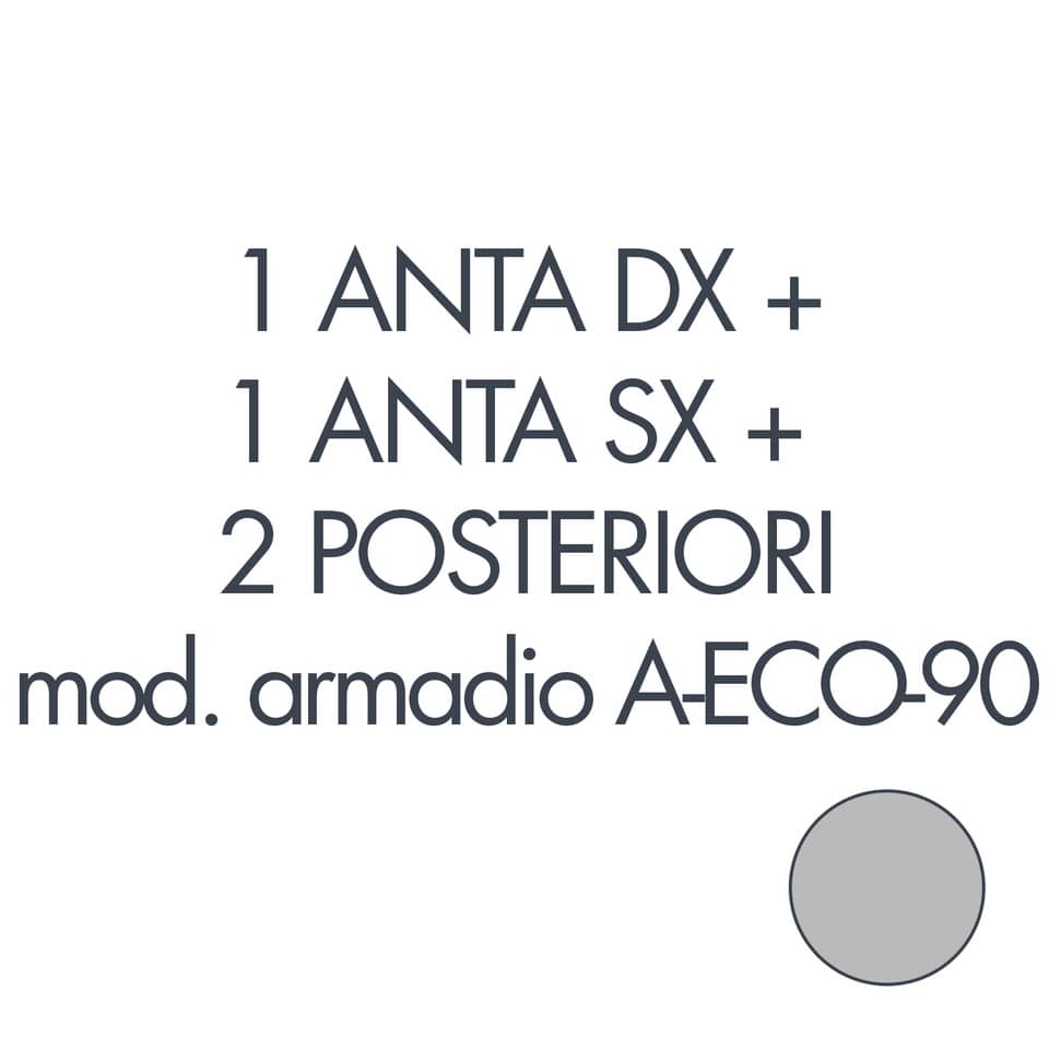 Set 1 porta sx + 1 porta dx + 2 posteriori per armadio Tecnical 2 A-ECO-90 grigio - 805141163082