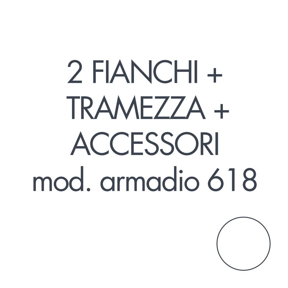 Set 2 fianchi + 1 tramezza + accessori + istruzioni per armadio Tecnical 2 618 bianco - 805141163051