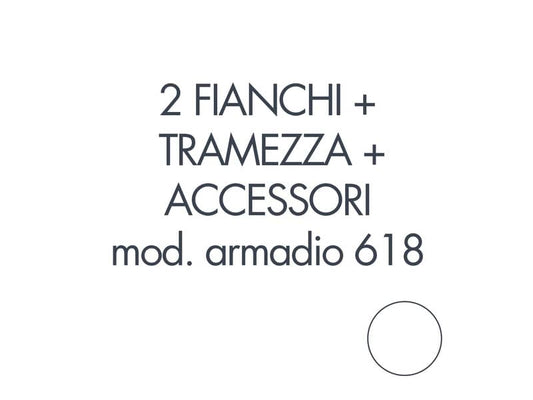 Set 2 fianchi + 1 tramezza + accessori + istruzioni per armadio Tecnical 2 618 bianco - 805141163051
