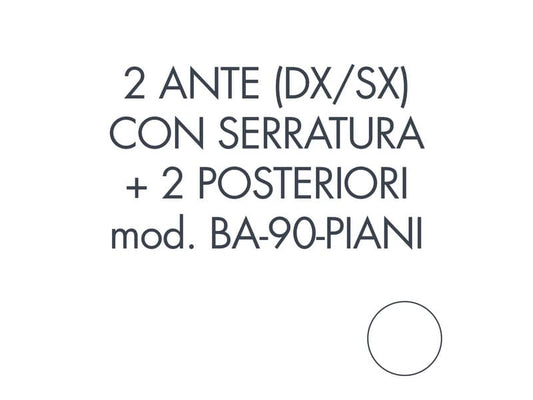 Set 1 porta sx + 1 porta dx + 2 posteriori per armadio Tecnical 2 BA-90-PIANI bianco - 805141163065