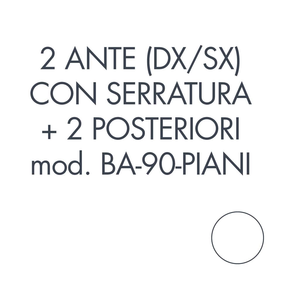 Set 1 porta sx + 1 porta dx + 2 posteriori per armadio Tecnical 2 BA-90-PIANI bianco - 805141163065