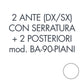 Set 1 porta sx + 1 porta dx + 2 posteriori per armadio Tecnical 2 BA-90-PIANI bianco - 805141163065