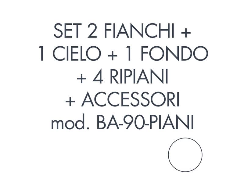 Set 2 fianchi + 1 cielo + 1 fondo + 4 ripiani + accessori per armadio Tecnical 2 BA-90-PIANI bianco - 805141163067