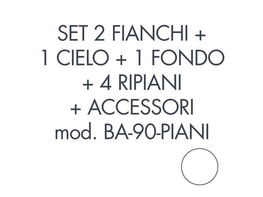 Set 2 fianchi + 1 cielo + 1 fondo + 4 ripiani + accessori per armadio Tecnical 2 BA-90-PIANI bianco - 805141163067