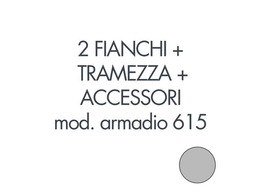 Set 2 fianchi + 1 tramezza + accessori + istruzioni per armadio Tecnical 2 615 grigio - 805141163042