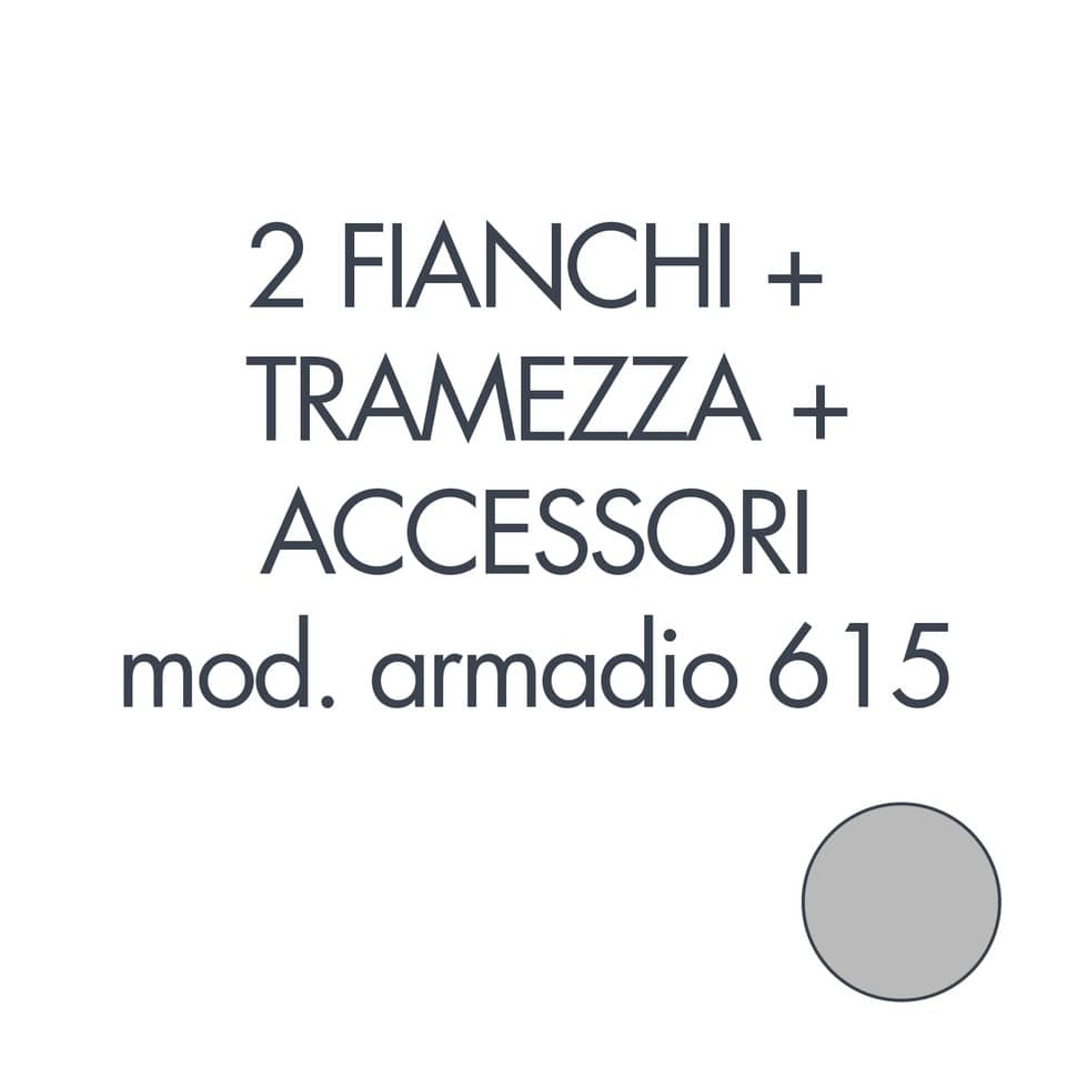 Set 2 fianchi + 1 tramezza + accessori + istruzioni per armadio Tecnical 2 615 grigio - 805141163042