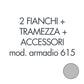Set 2 fianchi + 1 tramezza + accessori + istruzioni per armadio Tecnical 2 615 grigio - 805141163042
