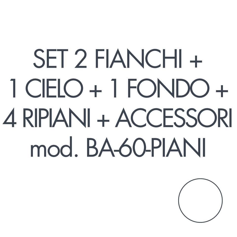 Set 2 fianchi + 1 cielo + 1 fondo + 4 ripiani + accessori per armadio Tecnical 2 BA-60-PIANI bianco - 805141163075