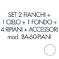 Set 2 fianchi + 1 cielo + 1 fondo + 4 ripiani + accessori per armadio Tecnical 2 BA-60-PIANI bianco - 805141163075