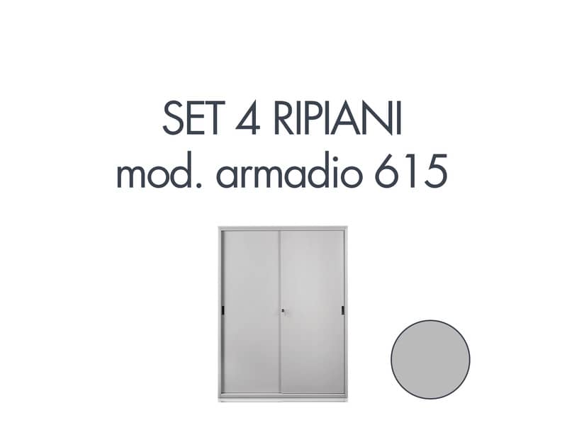 Set 4 ripiani per armadio Tecnical 2 615 grigio 805141163050