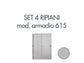 Set 4 ripiani per armadio Tecnical 2 615 grigio 805141163050