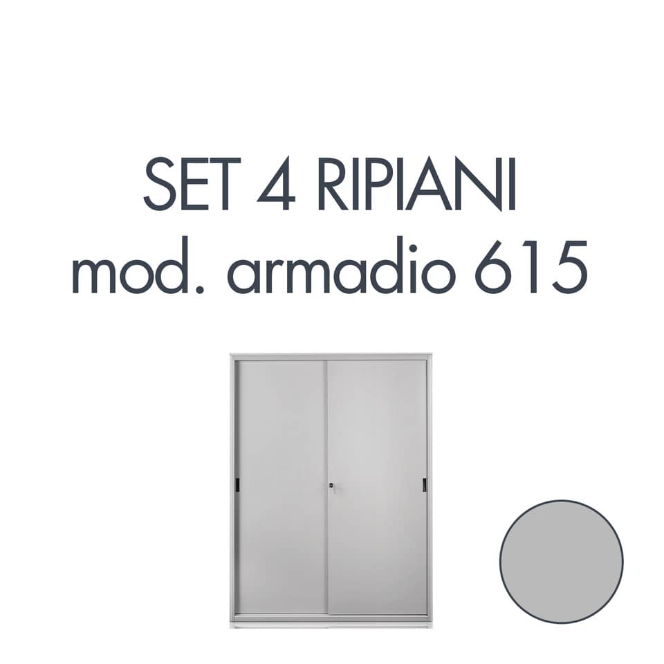 Set 4 ripiani per armadio Tecnical 2 615 grigio 805141163050