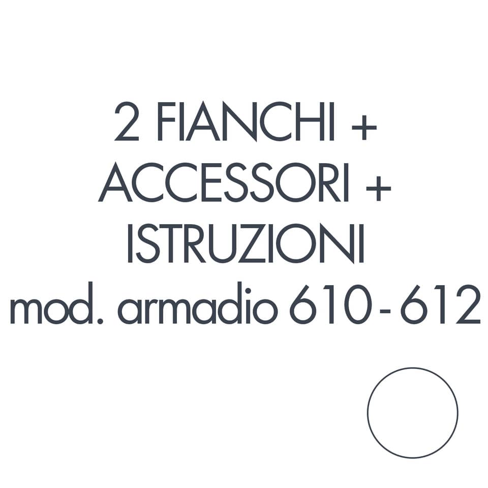 Set 2 fianchi + accessori + istruzioni montaggio per armadi 610 - 612 bianco Tecnical 2 - 805141163007