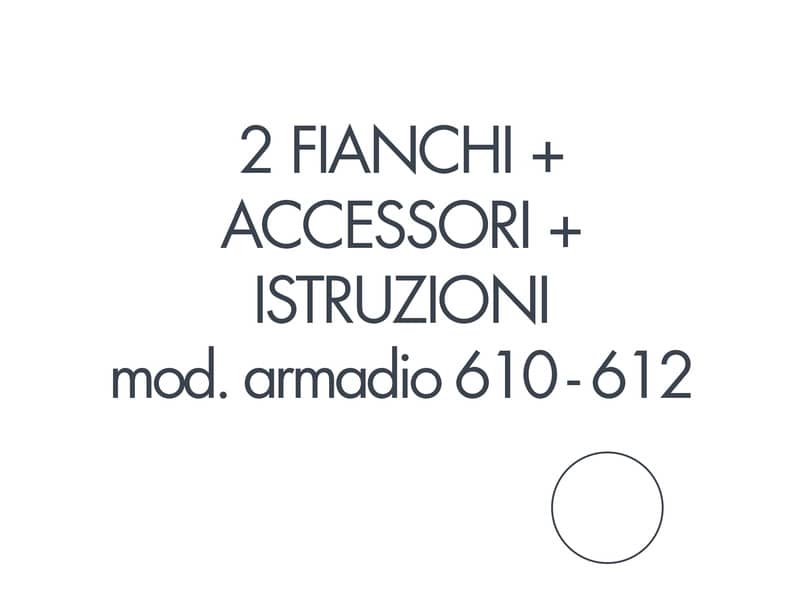 Set 2 fianchi + accessori + istruzioni montaggio per armadi 610 - 612 bianco Tecnical 2 - 805141163007