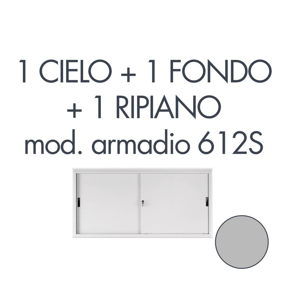 Set 1 cielo + 1 fondo + 1 piano per armadio Tecnical 2 612S grigio 805141163020