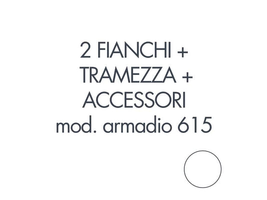 Set 2 fianchi + 1 tramezza + accessori + istruzioni per armadio Tecnical 2 615 bianco - 805141163041
