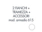 Set 2 fianchi + 1 tramezza + accessori + istruzioni per armadio Tecnical 2 615 bianco - 805141163041