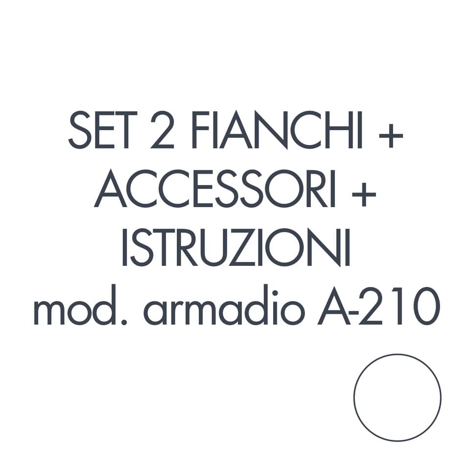 Set 2 fianchi + accessori + istruzioni per armadio Tecnical 2 A-210 bianco - 805141163001