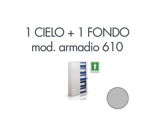 Set 1 cielo + 1 fondo per armadio 610 grigio Tecnical 2 - 805141163010