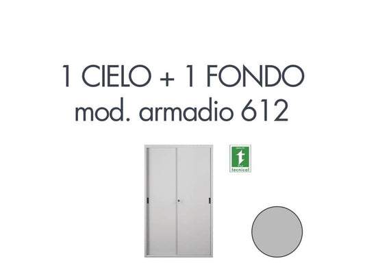 Set 1 cielo + 1 fondo per armadio Tecnical 2 612 grigio 805141163036