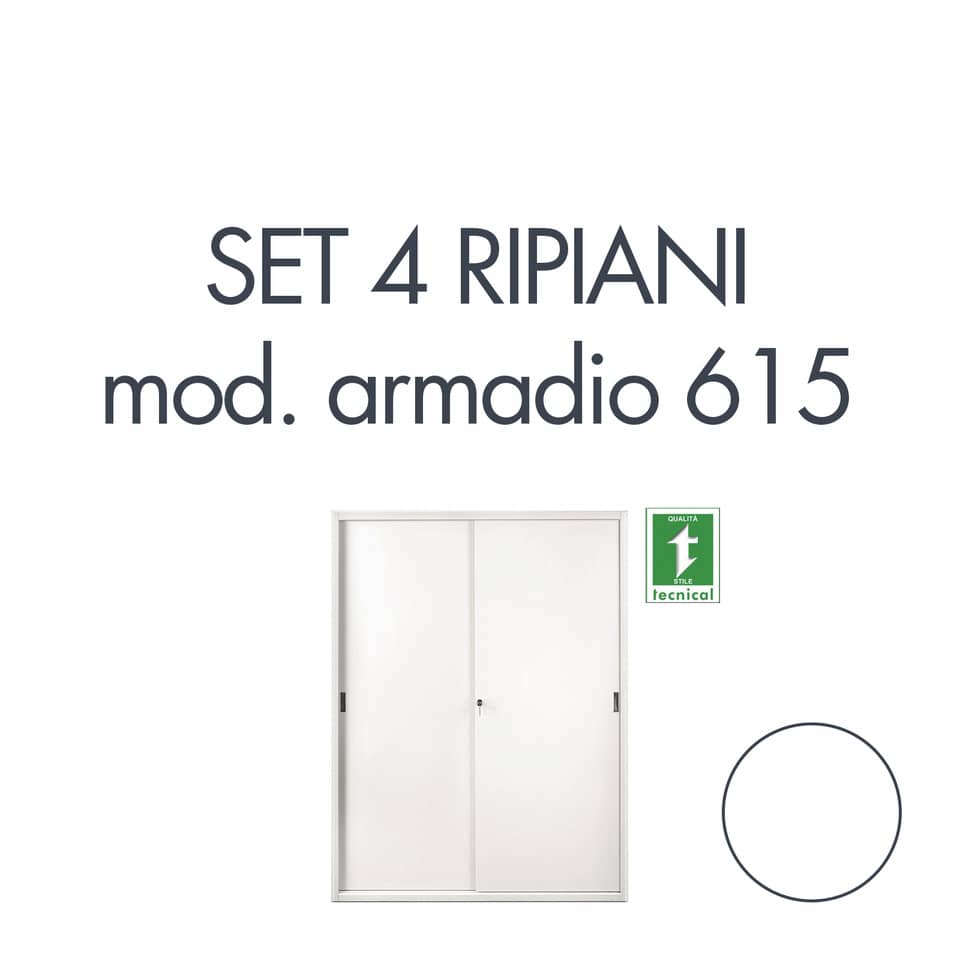 Set 4 ripiani per armadio Tecnical 2 615 bianco 805141163049
