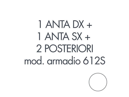 Set 1 porta sx + 1 porta dx + 2 posteriori per armadio Tecnical 2 612S bianco - 805141163017