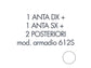 Set 1 porta sx + 1 porta dx + 2 posteriori per armadio Tecnical 2 612S bianco - 805141163017