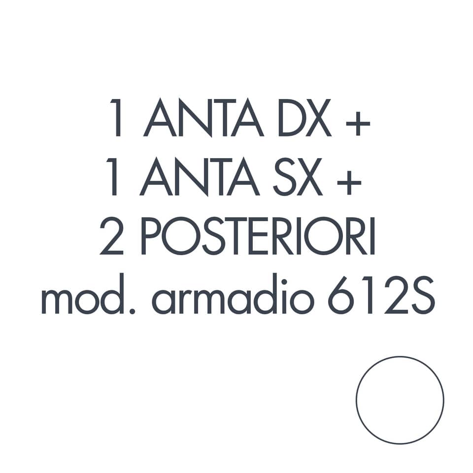 Set 1 porta sx + 1 porta dx + 2 posteriori per armadio Tecnical 2 612S bianco - 805141163017