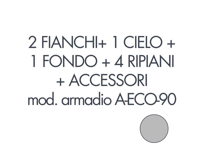 Set 2 fianchi + 1 cielo + 1 fondo + 4 ripiani + accessori per armadio Tecnical 2 A-ECO-90 grigio - 805141163084