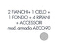 Set 2 fianchi + 1 cielo + 1 fondo + 4 ripiani + accessori per armadio Tecnical 2 A-ECO-90 grigio - 805141163084