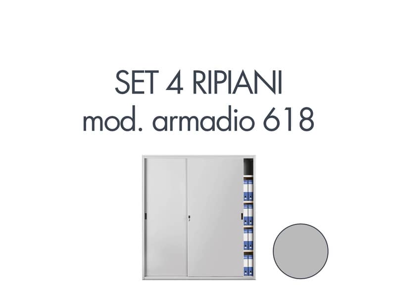 Set 4 ripiani per armadio Tecnical 2 618 grigio 805141163060