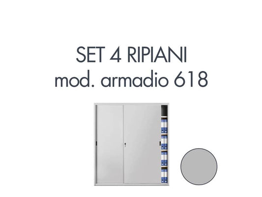 Set 4 ripiani per armadio Tecnical 2 618 grigio 805141163060