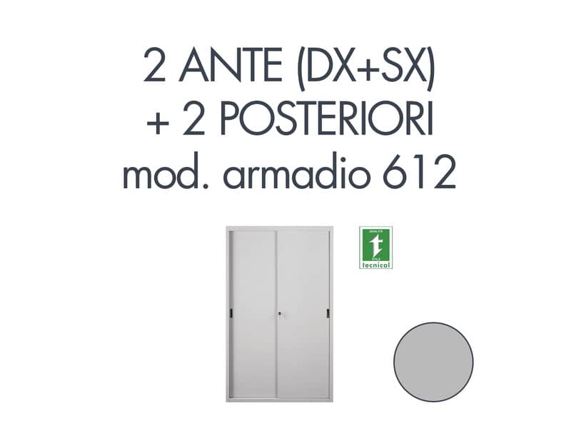 Set 1 porta sx + 1 porta dx +2 posteriori per armadio Tecnical 2 612 GRIGIO - 805141163038