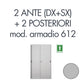 Set 1 porta sx + 1 porta dx +2 posteriori per armadio Tecnical 2 612 GRIGIO - 805141163038