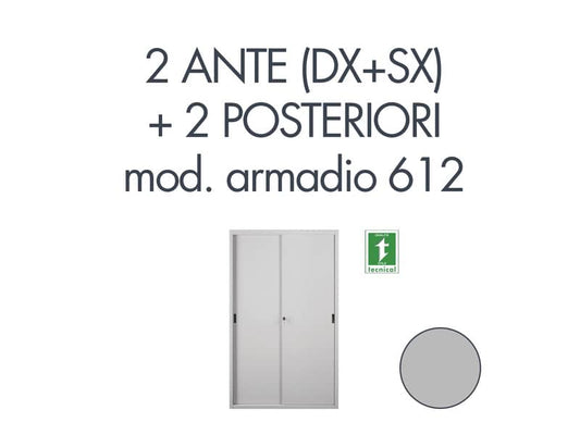 Set 1 porta sx + 1 porta dx +2 posteriori per armadio Tecnical 2 612 GRIGIO - 805141163038