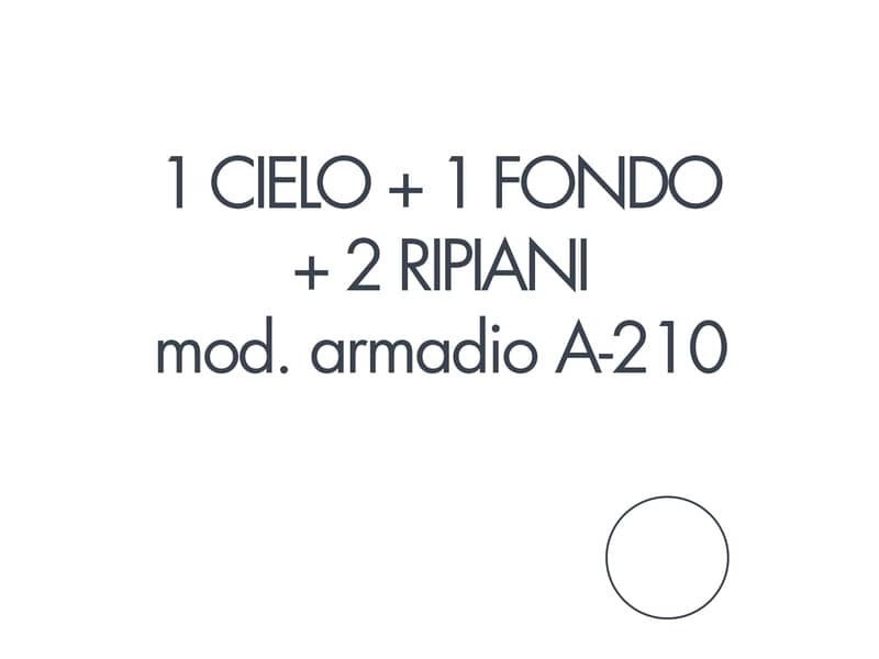 Set 1 cielo + 1 fondo + 2 piani per armadio Tecnical 2 A-210 bianco - 805141163005