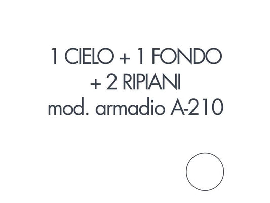 Set 1 cielo + 1 fondo + 2 piani per armadio Tecnical 2 A-210 bianco - 805141163005