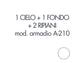 Set 1 cielo + 1 fondo + 2 piani per armadio Tecnical 2 A-210 bianco - 805141163005