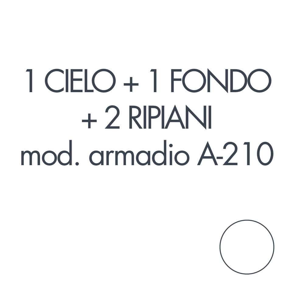Set 1 cielo + 1 fondo + 2 piani per armadio Tecnical 2 A-210 bianco - 805141163005