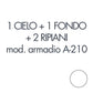 Set 1 cielo + 1 fondo + 2 piani per armadio Tecnical 2 A-210 bianco - 805141163005