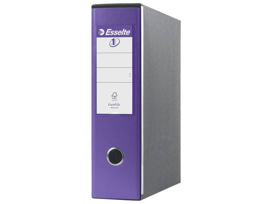 Registratori con custodia Esselte G53 Eurofile commerciale Dorso 8 cm cartone rivestito in PP lilla - 390753950