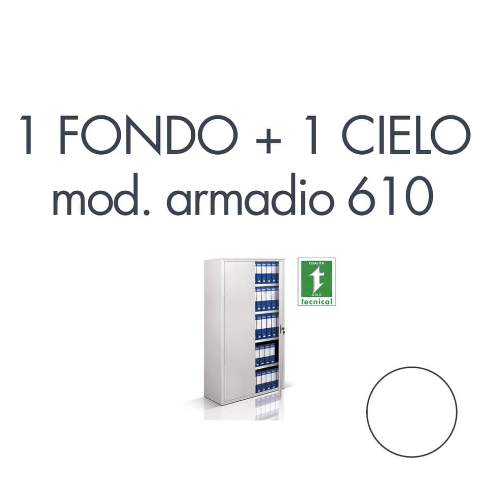 Set 1 cielo + 1 fondo per armadio 610 bianco Tecnical 2 - 805141163009