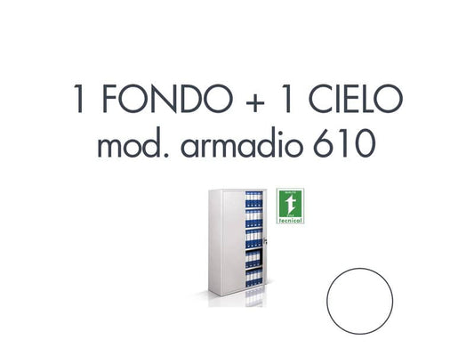 Set 1 cielo + 1 fondo per armadio 610 bianco Tecnical 2 - 805141163009