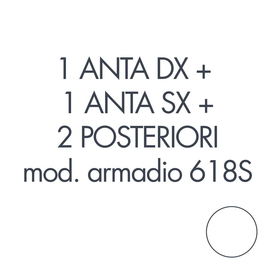 Set 1 porta sx + 1 porta dx + 2 posteriori per armadio Tecnical 2 618S bianco -  805141163029