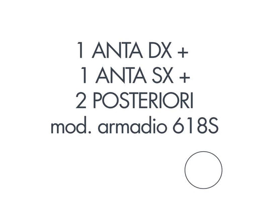 Set 1 porta sx + 1 porta dx + 2 posteriori per armadio Tecnical 2 618S bianco -  805141163029