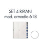 Set 4 ripiani per armadio Tecnical 2 618 bianco 805141163059