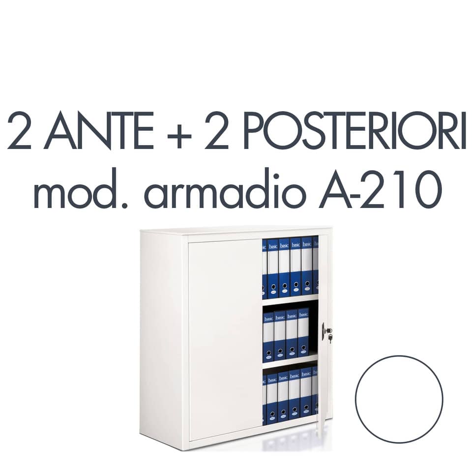 Set 2 porte + 2 posteriori per armadio Tecnical 2 A-210 bianco - 805141163003